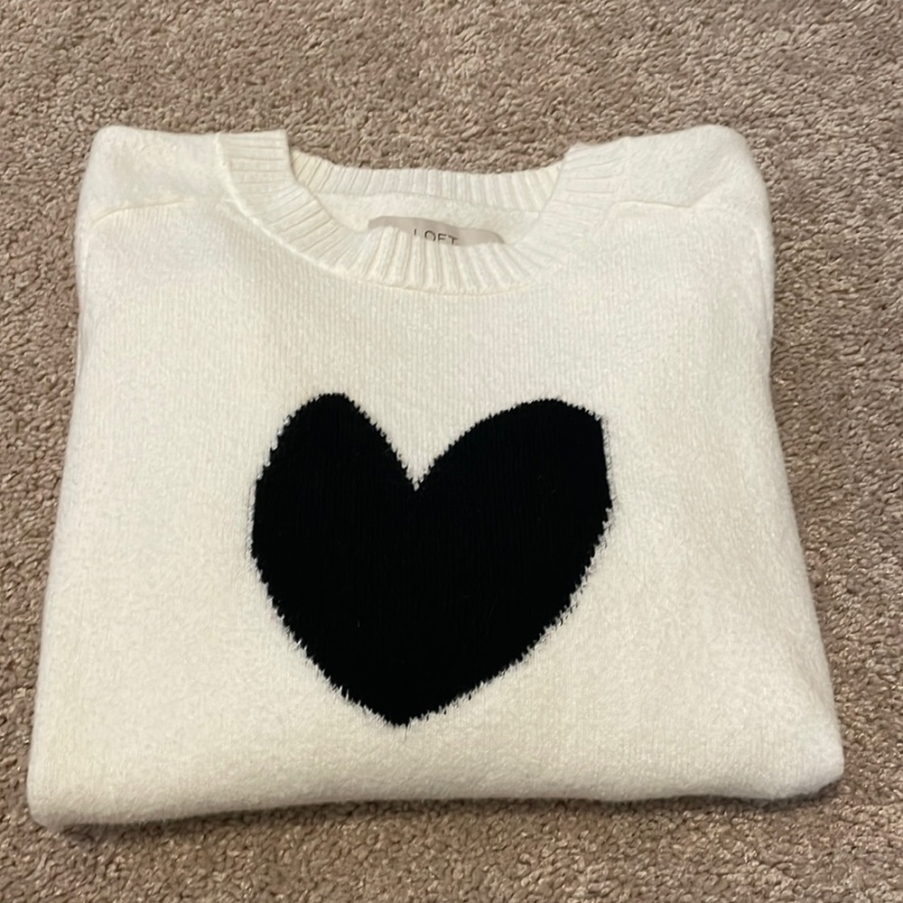 LOFT heart sweater